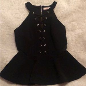 Parker Peplum Laced Top